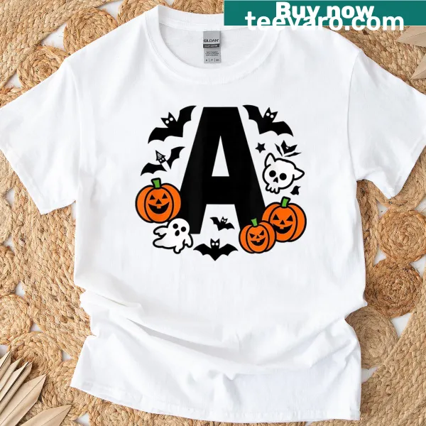 Spooky letter A Halloween T-shirt design