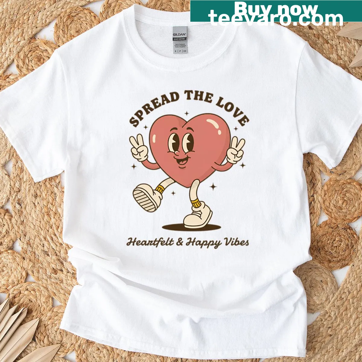 Retro cartoon heart graphic on a playful t-shirt — on a men's t-shirt