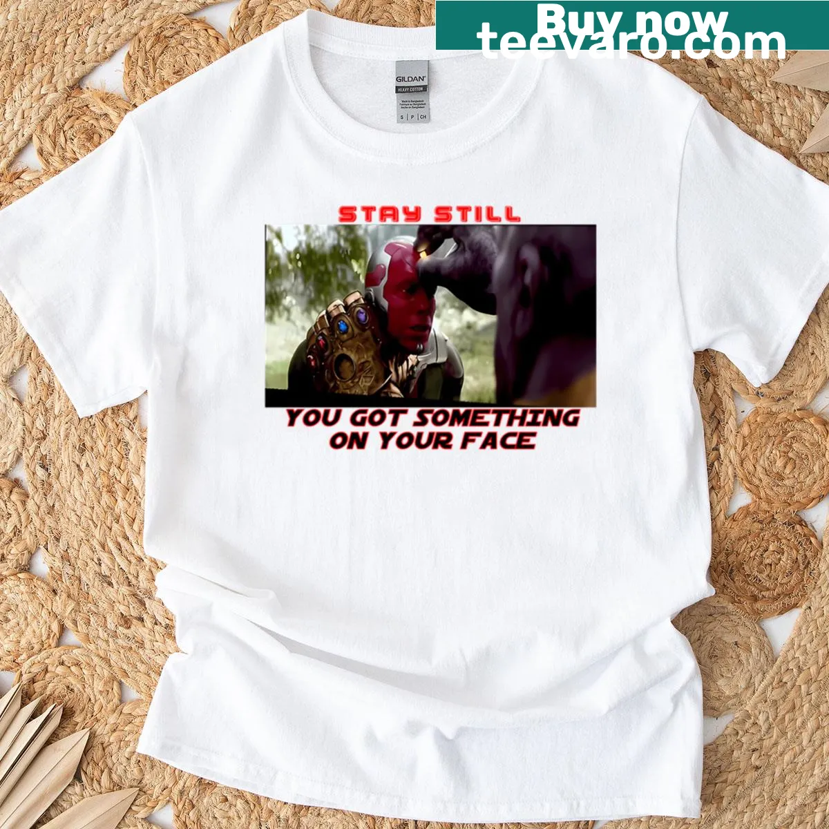 Meme T-shirt featuring Thanos with a funny quote — on a men's t-shirt
