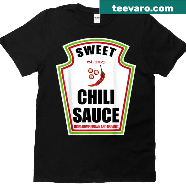 T-shirt featuring a playful sweet chili sauce design