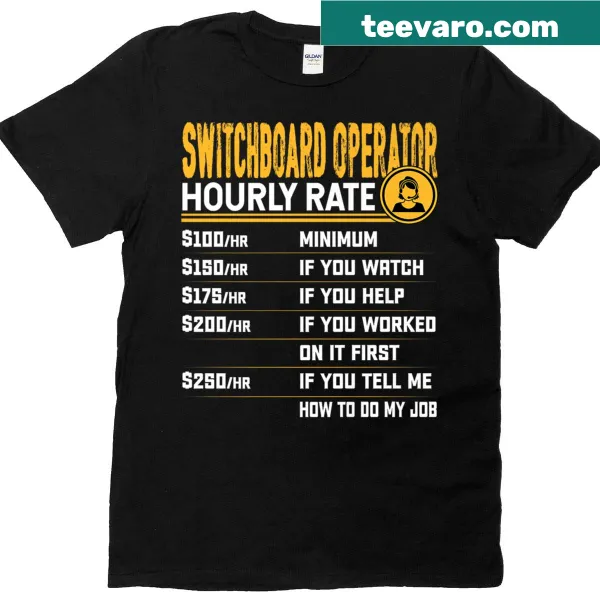 Fun switch technician shirt with humorous hourly rate text