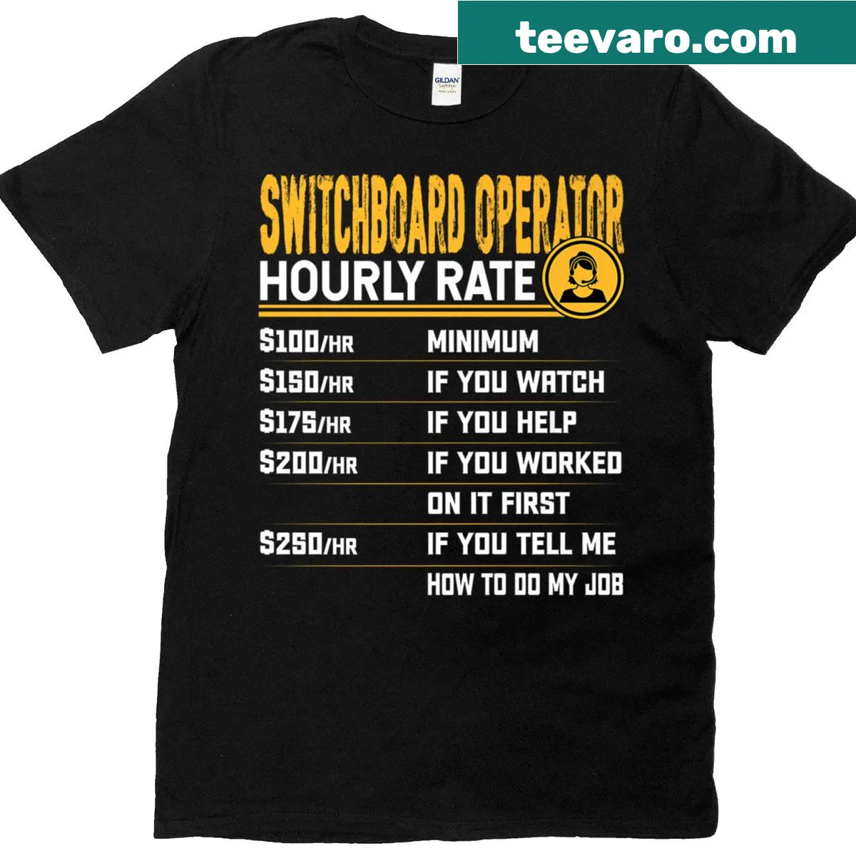 Fun switch technician shirt with humorous hourly rate text — on a men's t-shirt