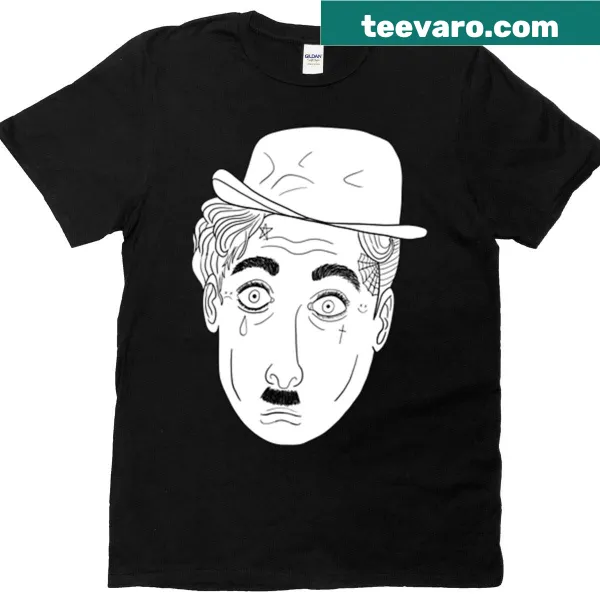 Illustration of a tattooed Charlie Chaplin on a T-shirt