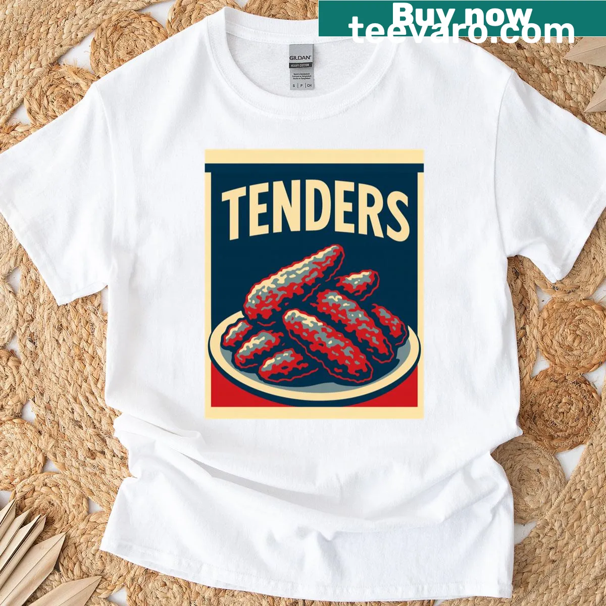 Fun typography t-shirt that proclaims love for chicken tenders — on a men's t-shirt