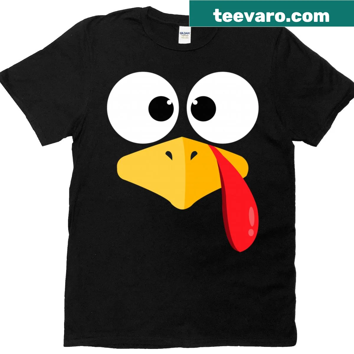 Cute Thanksgiving turkey face T-shirt for kids — on a men's t-shirt