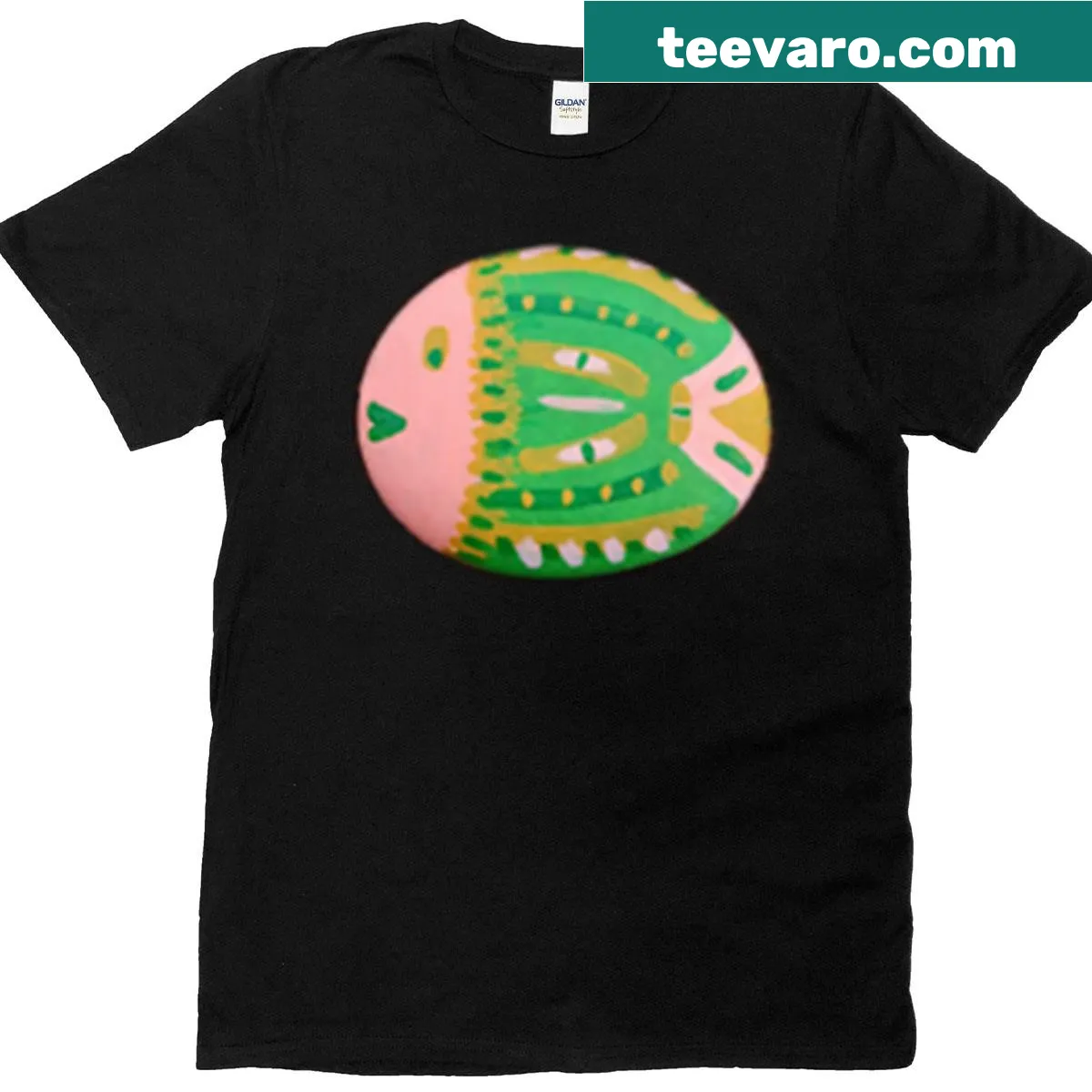 Illustration of a clever fish navigating through water on a T-shirt — on a men's t-shirt