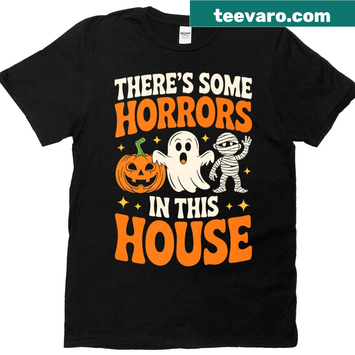 Edgy Halloween t-shirt with a horror-themed phrase — on a men's t-shirt
