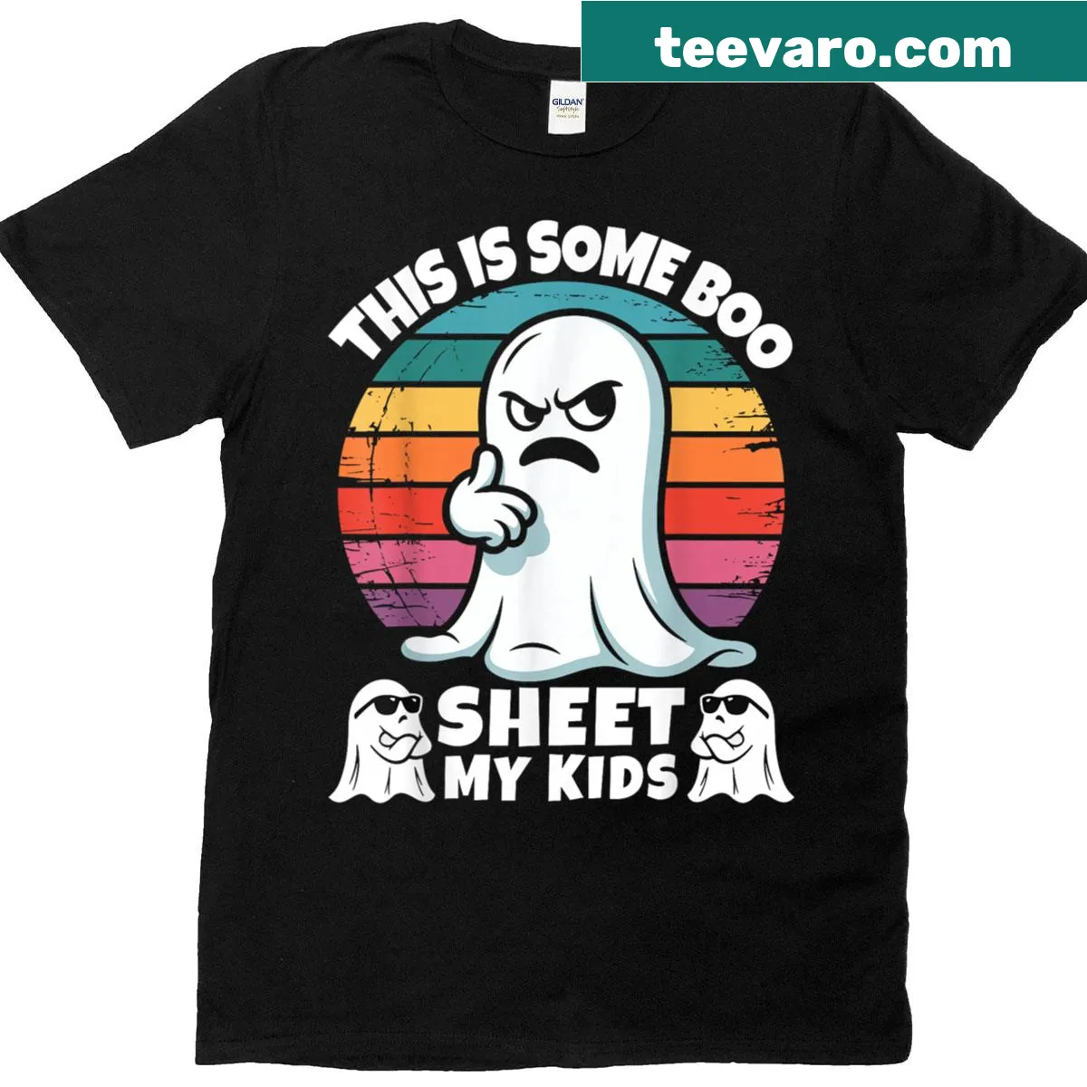 Funny Halloween t-shirt for moms with a clever ghost pun — on a men's t-shirt
