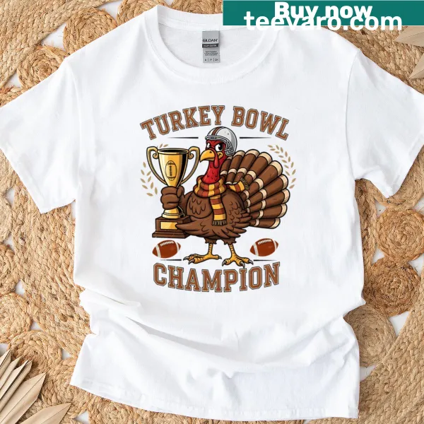 Vintage Turkey Bowl Champion football graphic T-shirt