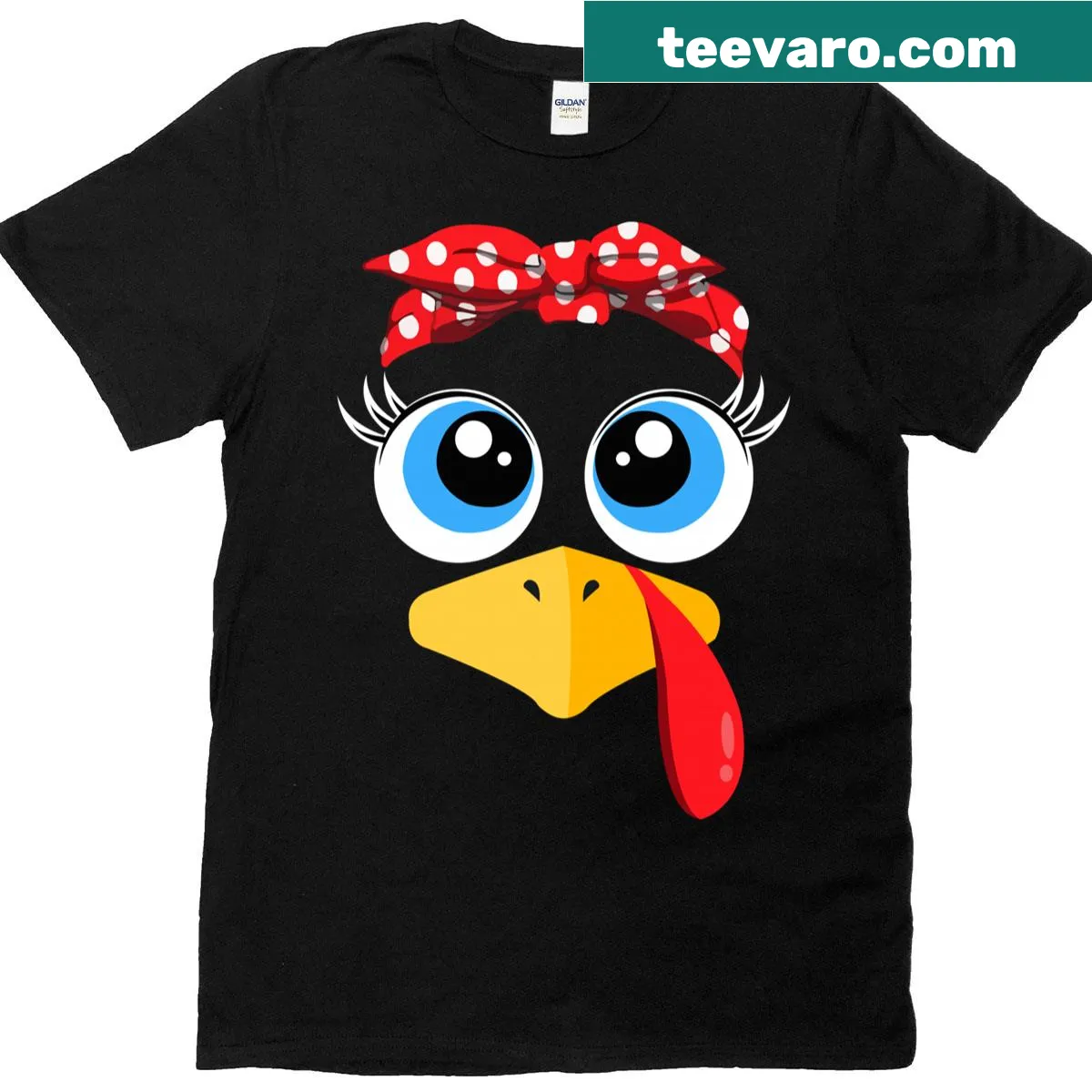 Turkey face design on leopard print themed Thanksgiving t-shirt — on a men's t-shirt