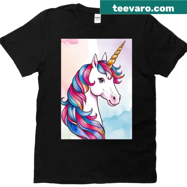 Illustration of a unicorn in digital art style with stars and sparkles