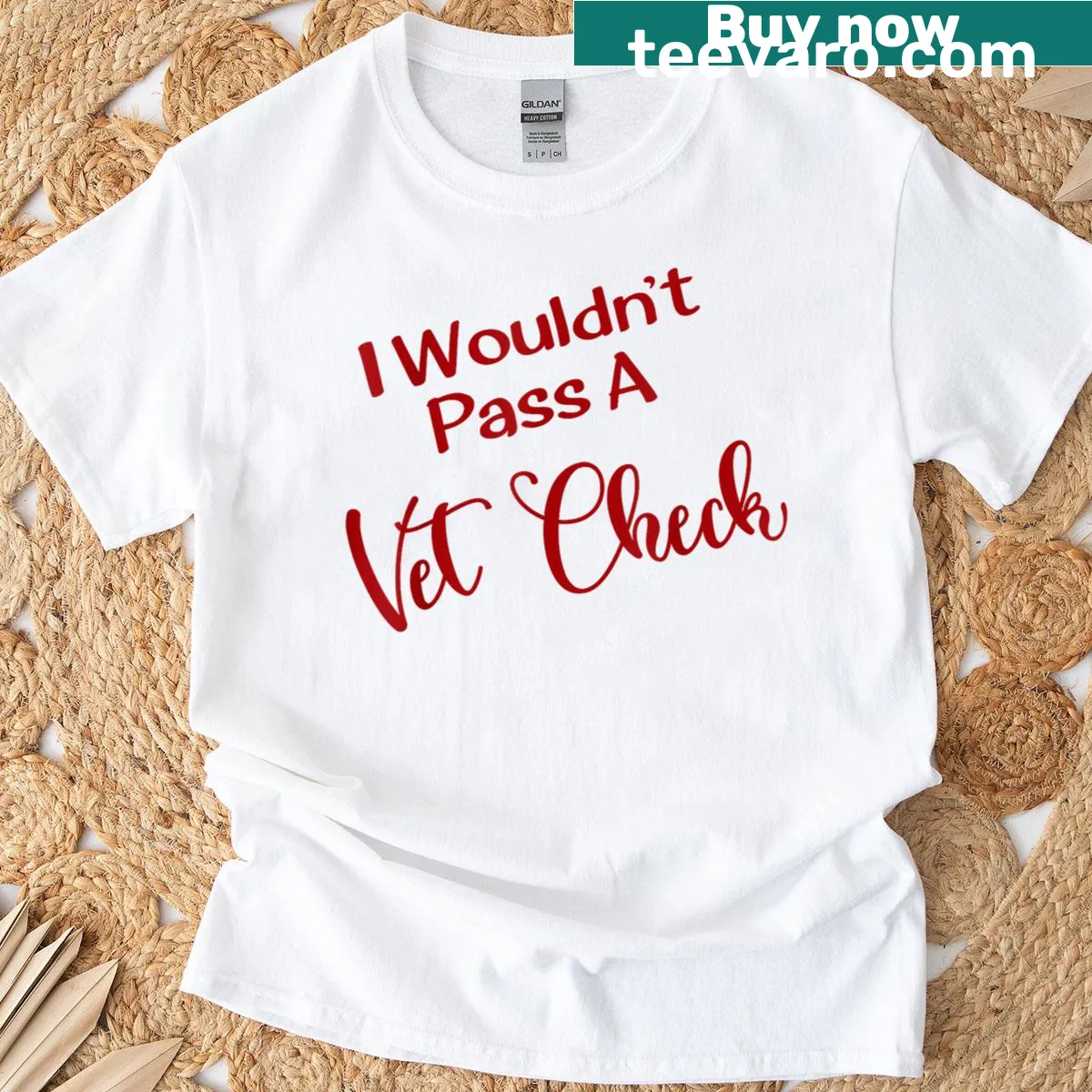 T-shirt featuring a Vet Check graphic for animal lovers — on a men's t-shirt