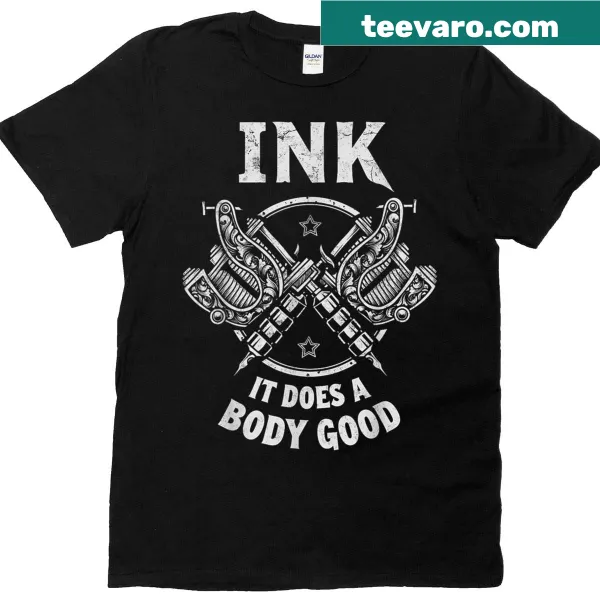 Vintage-style tattoo artist joke t-shirt with playful text design
