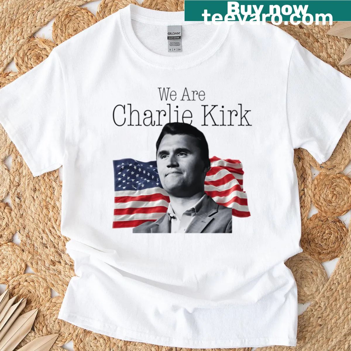 Humorous graphic text on a shirt supporting Charlie Kirk. — on a men's t-shirt
