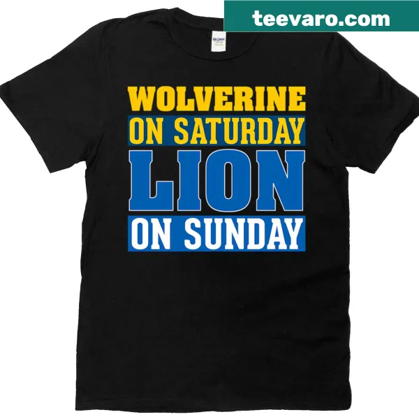 Detroit pride t-shirt with Wolverine and Lion themes