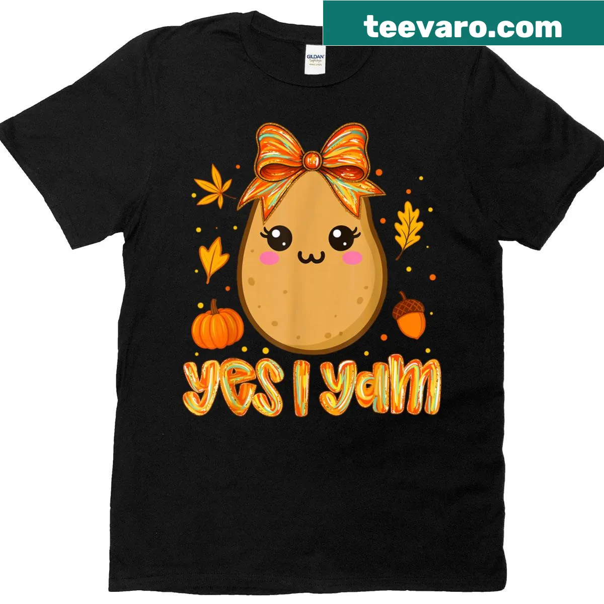 Funny Thanksgiving t-shirt with potato graphic and matching couple theme — on a men's t-shirt