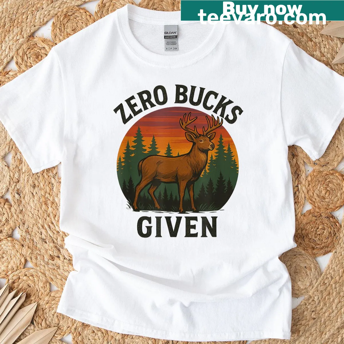 Funny hunting shirt with antlers and a humorous slogan — on a men's t-shirt
