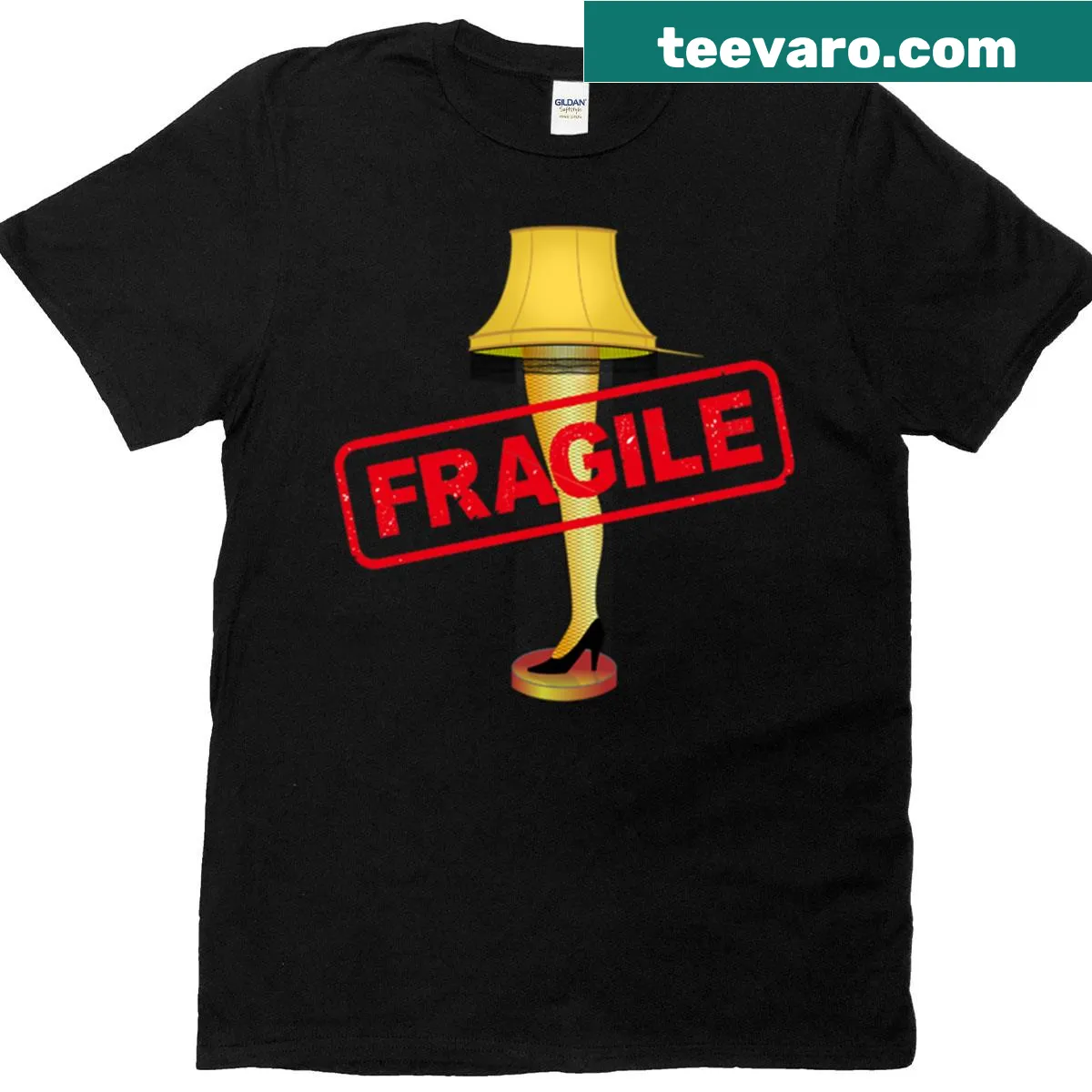 Illustrated t-shirt featuring the iconic Leg Lamp from 'A Christmas Story' — on a men's t-shirt