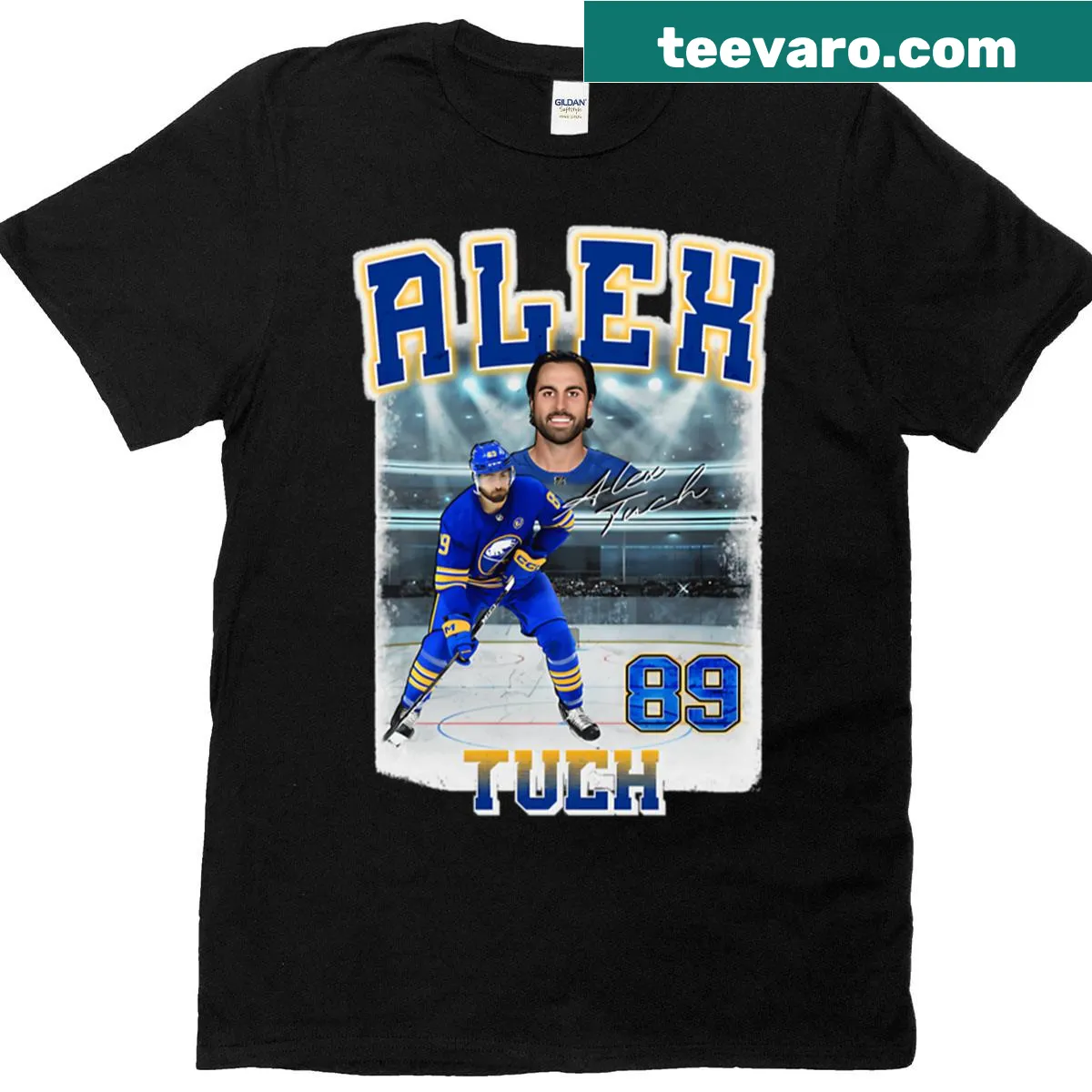 T-shirt with the name 'Alex Uch' displayed prominently. — on a men's t-shirt