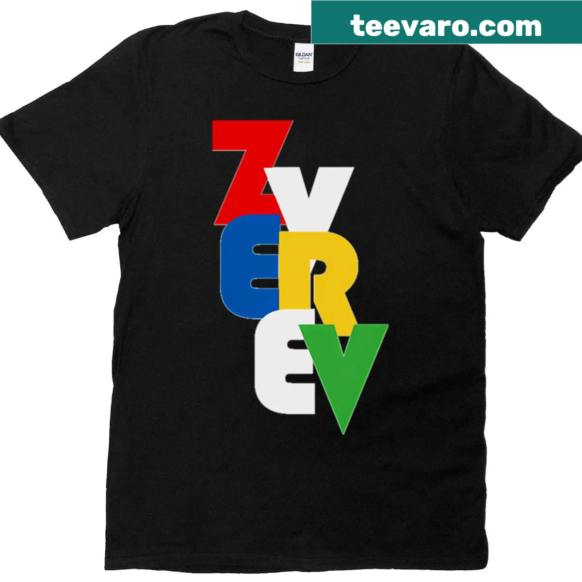 T-shirt featuring a graphic supporting tennis player Alex Zverev — on a men's t-shirt
