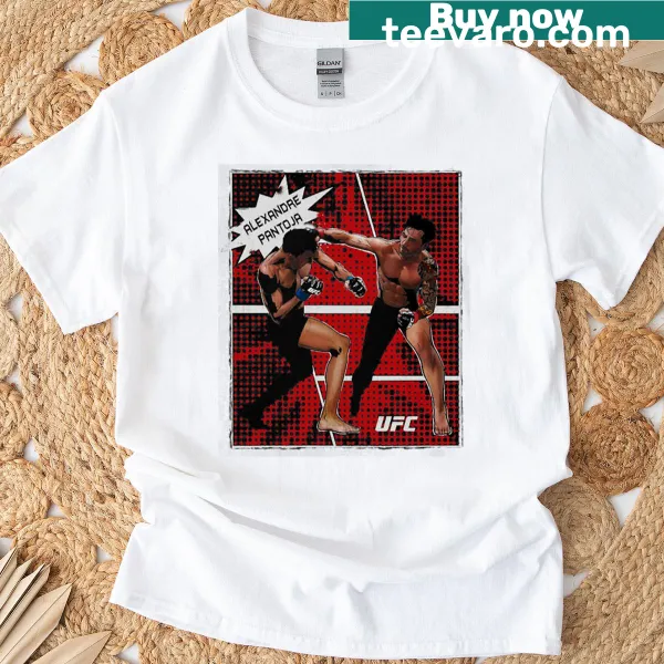 Comic book style T-shirt featuring Alexandre Pantoja's name in a playful font