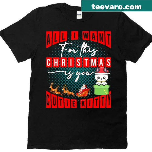 Typographic Christmas T-shirt with a festive message