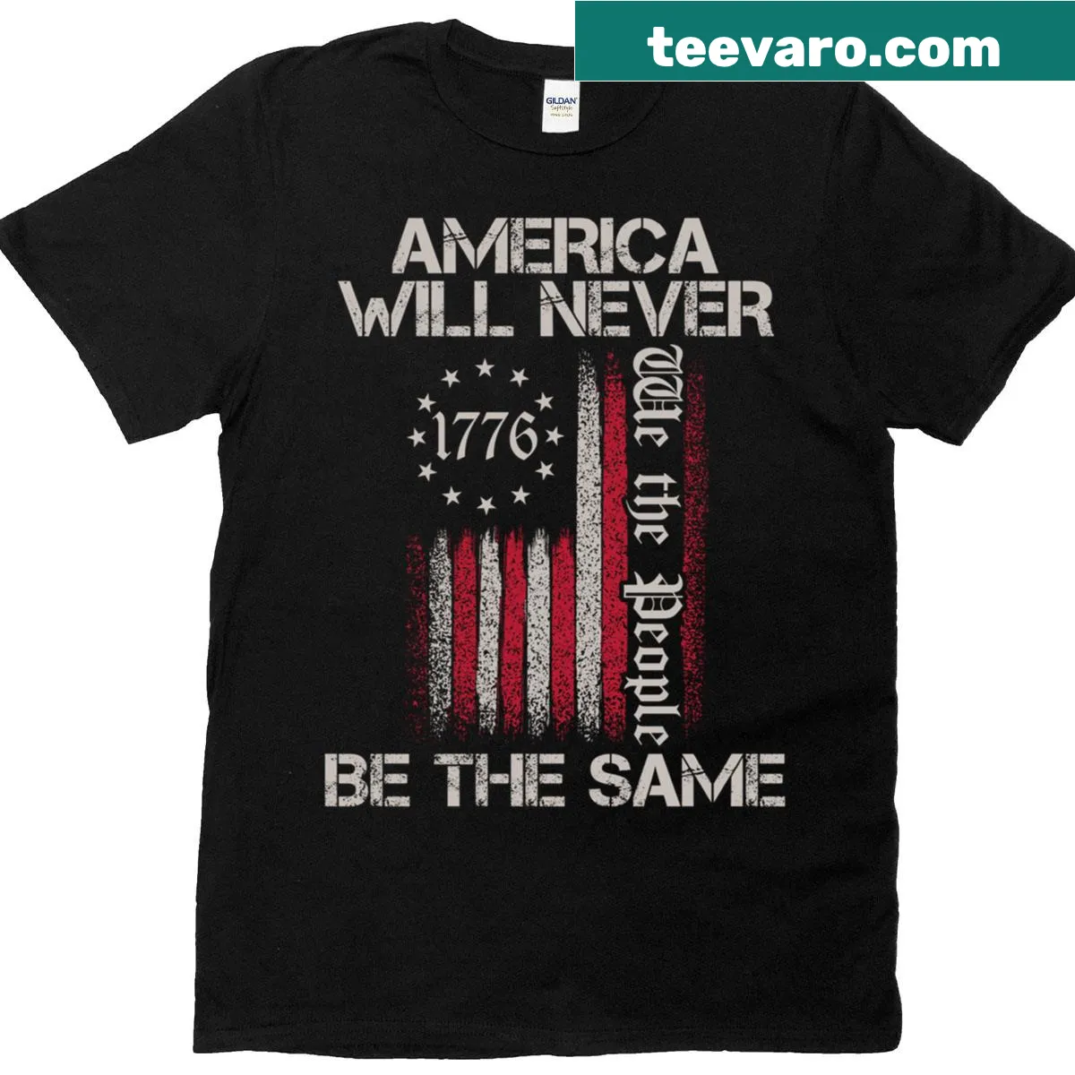 T-shirt expressing a sentiment about America — on a men's t-shirt