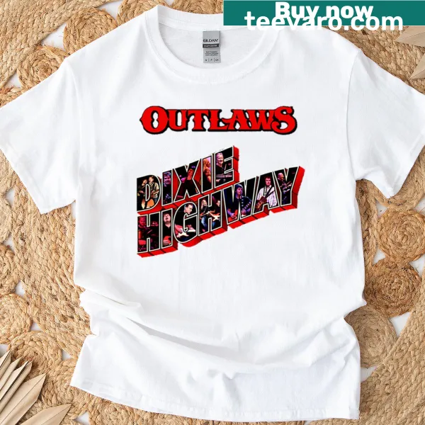 Vintage-style T-shirt featuring American country rock theme