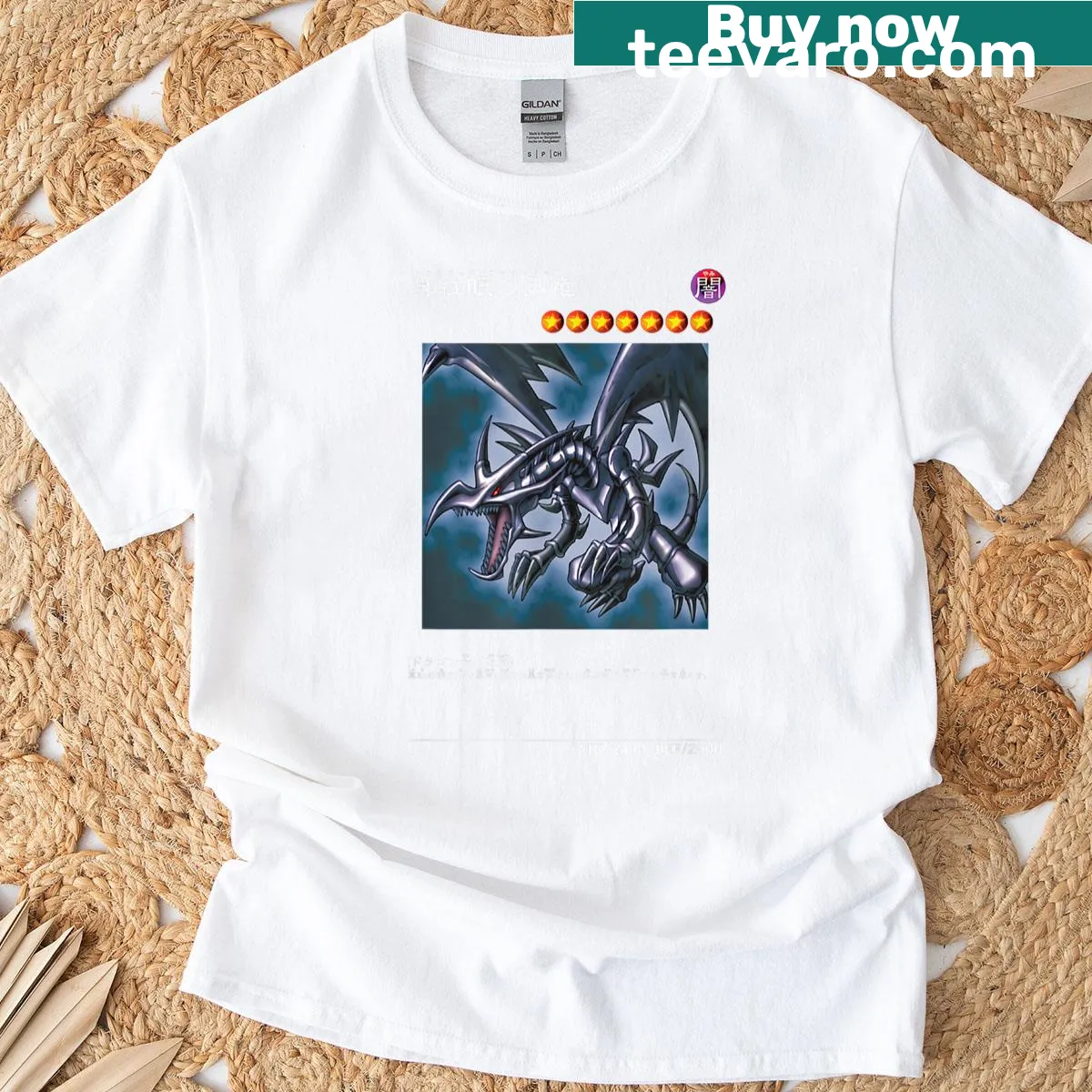 T-shirt featuring a bold black dragon logo illustration — on a men's t-shirt