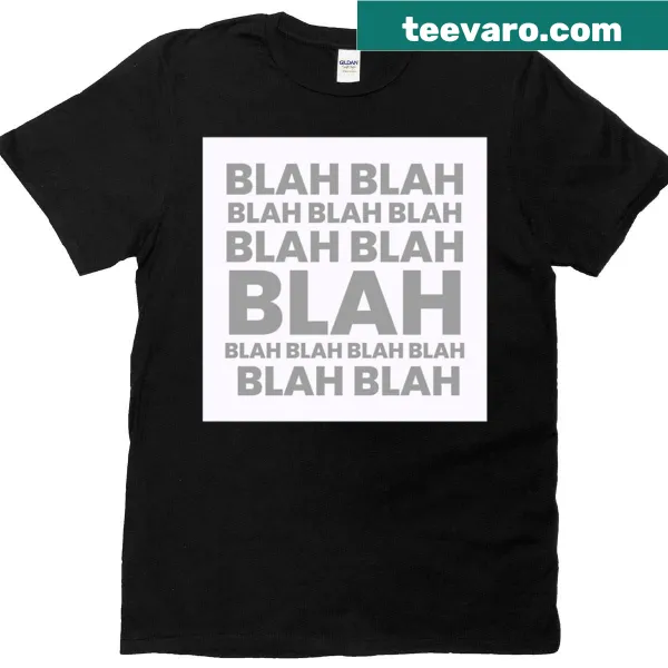 Sarcastic graphic of 'Blah Blah Blah Vs Mkicrattzzi' on a t-shirt