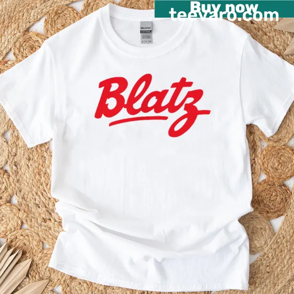 T-shirt with humorous 'Ask Me For Blatz' text for beer lovers