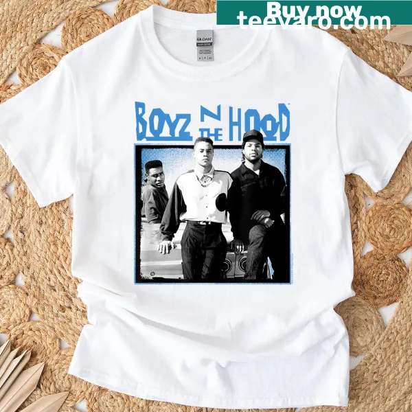 T-shirt featuring the Boyz N The Hood logo in blue