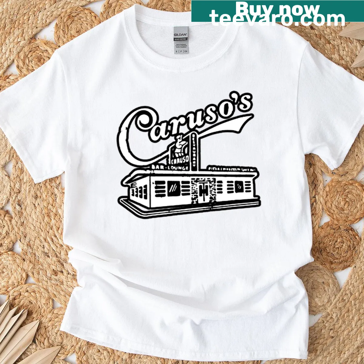 Nostalgic t-shirt celebrating Levittown with themed artwork — on a men's t-shirt