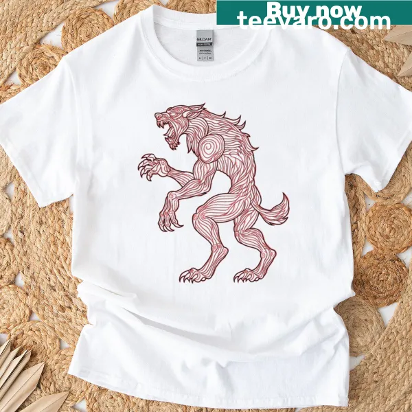Graphic t-shirt featuring a Celtic Werewolf design.