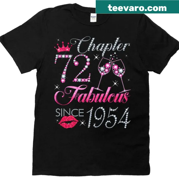 Elegant Birthday shirt celebrating 72 fabulous years since 1954