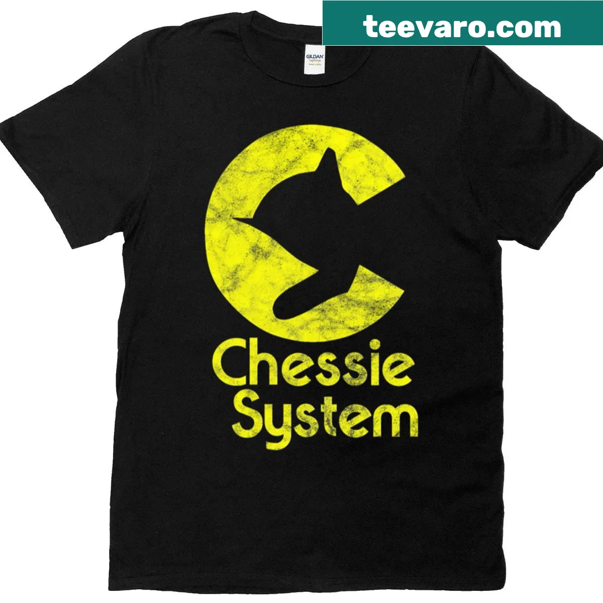 Vintage Chessie System t-shirt featuring the railroad logo — on a men's t-shirt