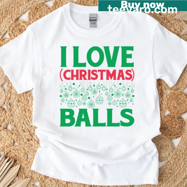 Playful Christmas Ball t-shirt with fun typography