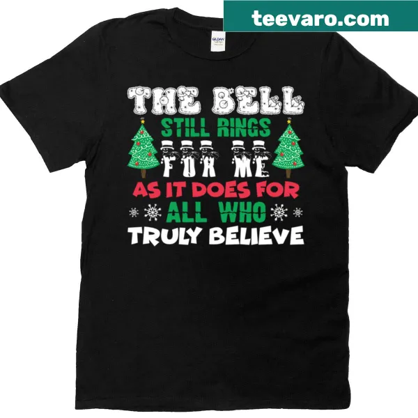 Christmas-themed t-shirt featuring a classic bell design.
