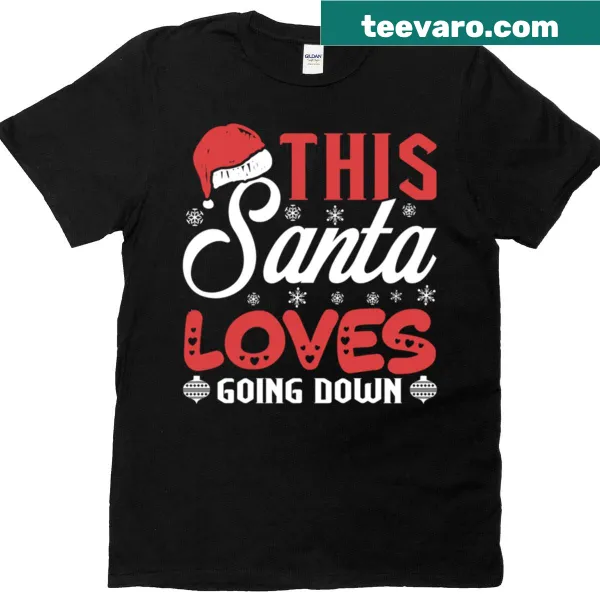Humorous Santa design t-shirt with playful text for Christmas fun