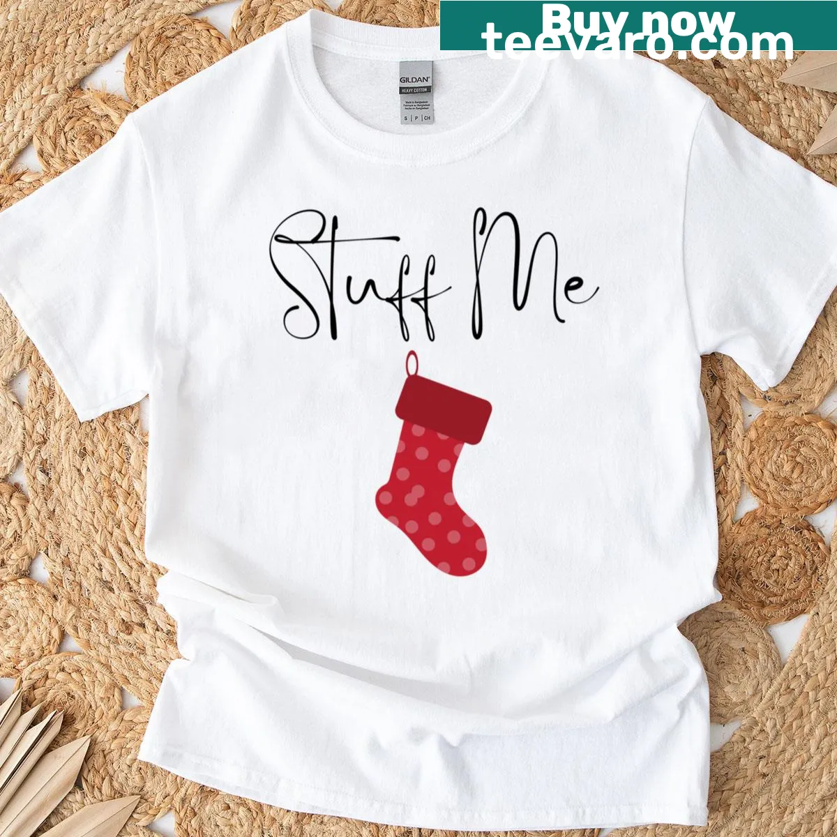 Rude Christmas humor T-shirt with bold text — on a men's t-shirt