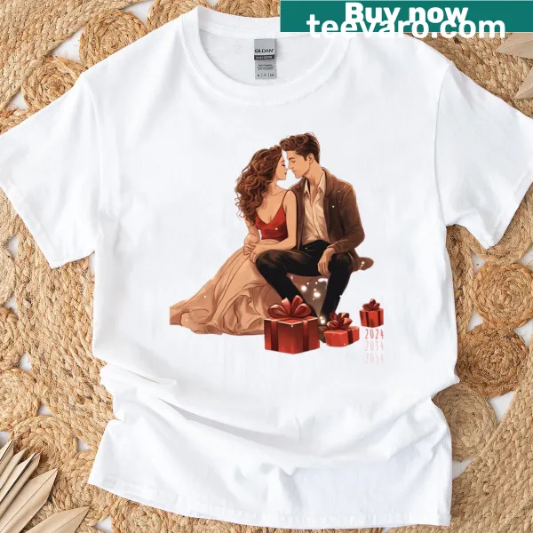 Heartfelt Christmas-themed t-shirt with romantic text