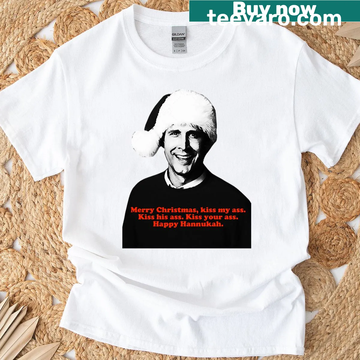 Clark Griswold design from Christmas Vacation on t-shirt — on a men's t-shirt