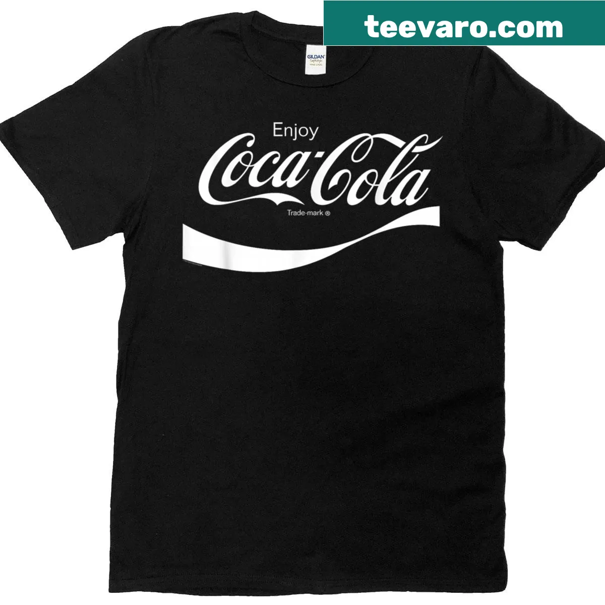 Vintage-distressed Coca Cola t-shirt with swoosh logo — on a men's t-shirt