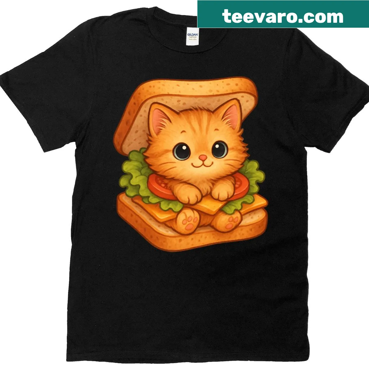 Cartoon kitten design on a cute T-shirt for cat lovers — on a men's t-shirt