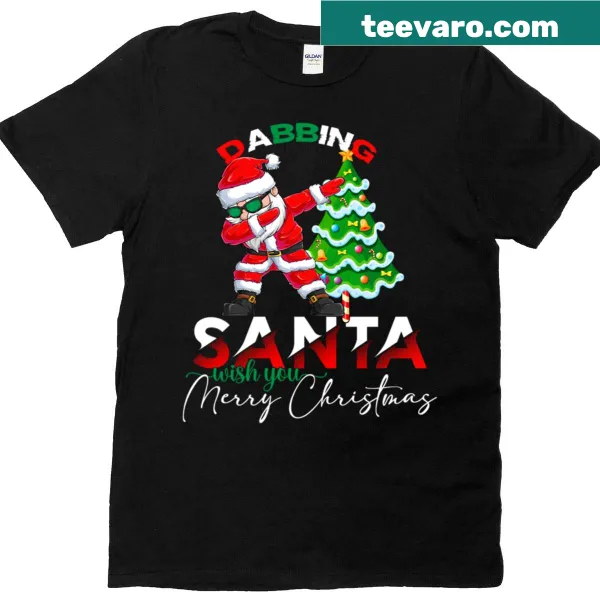 Oversized T-shirt featuring a dabbing Santa Claus in a cartoon style