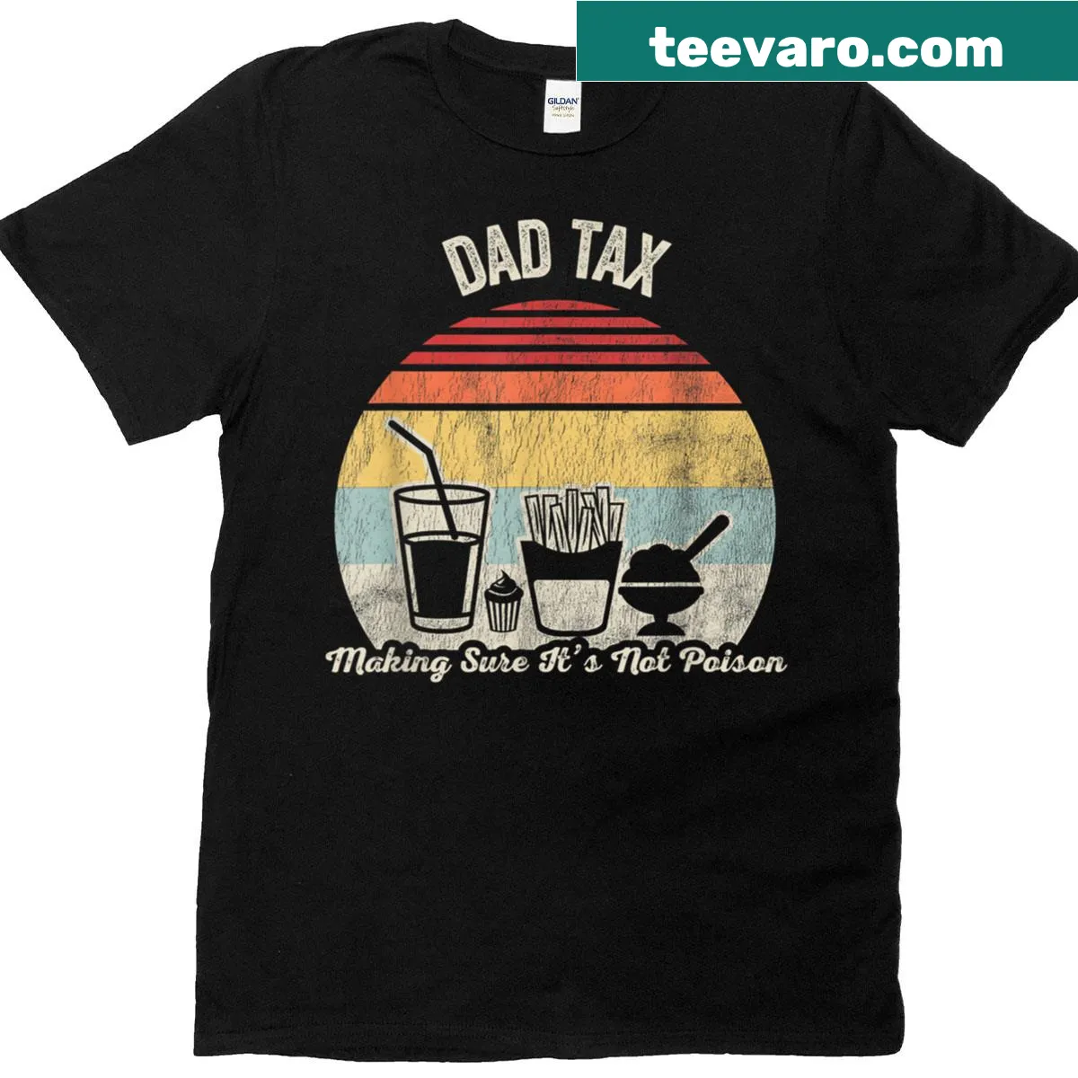 Funny dad humor shirt about checking for poison — on a men's t-shirt