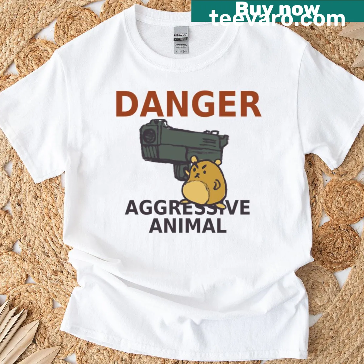 Edgy animal illustration depicting danger on a T-shirt. — on a men's t-shirt