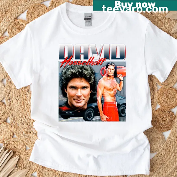 Funny David Hasselhoff t-shirt with bold typography