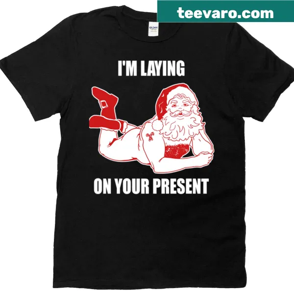 Funny Naughty Santa illustration on a Christmas T-shirt