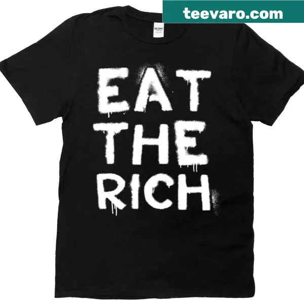 Bold typography t-shirt with the phrase 'Eat The Rich'